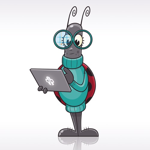 Tablet design with the title 'Ladybug mascot'