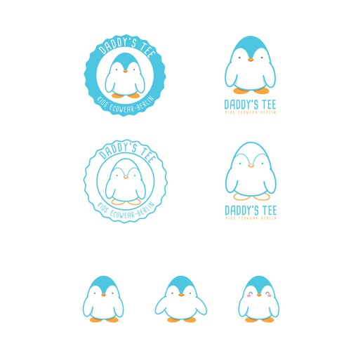 Penguin logo with the title 'Create my new Logo - for me and Daddy. (Daddy´s Tee - organic and social kidswear)'