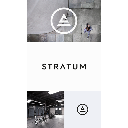 Geometric logo with the title 'Stratum fitness facility '