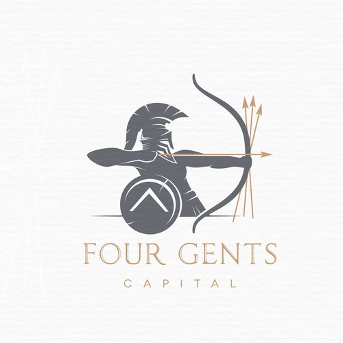 Gold brand with the title 'Four Gents Capital - Logo & Brand Identity Design'