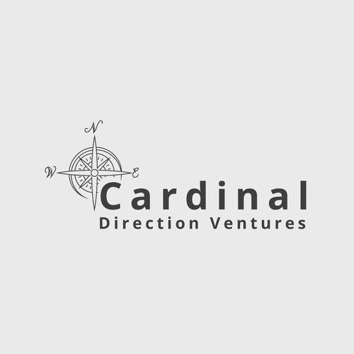 Compass rose design with the title 'Cardina Direction Ventures logo design'