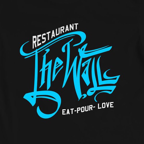 Event t-shirt with the title 'Lettering the wall restaurant'