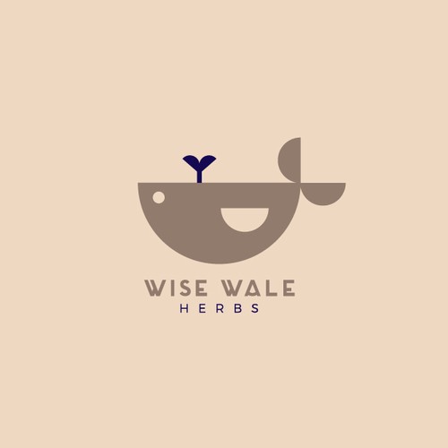 Nautical logo with the title 'Wise whale herbs'