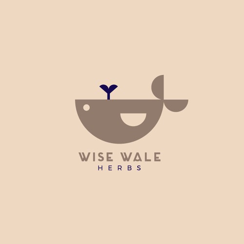 Whale logo with the title 'Wise whale herbs'