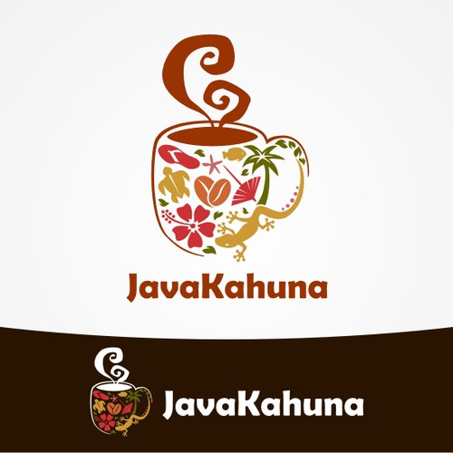 Java design with the title 'Hawaiian Coffee Anyone?'