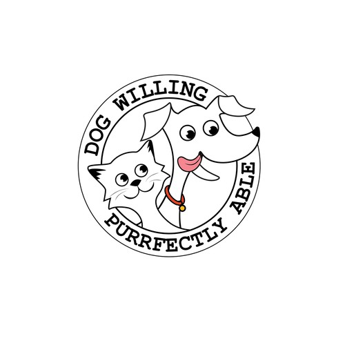 Cute cat logo with the title 'Dog and cat logo'