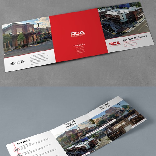 Square design with the title 'Desing Print & Email marketing material for General Contractor'
