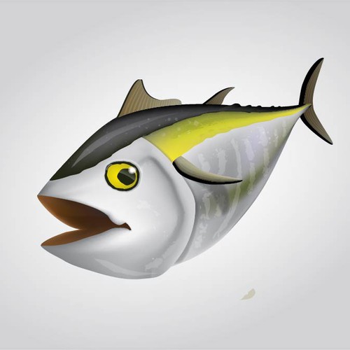 Fish artwork with the title 'Saltwater Sport Fish design - Blackfin Tuna - for tournament flyer and tshirts.'