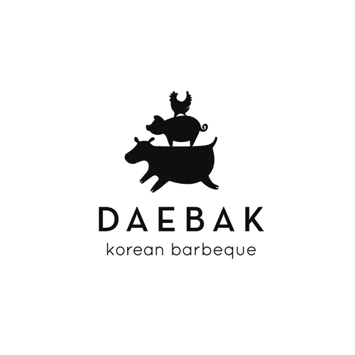 Moo logo with the title 'Fun Logo for Korean Barbeque, DAEBAK!'