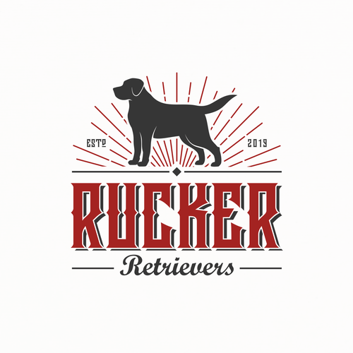 Dog brand with the title 'Rucker Retrievers'