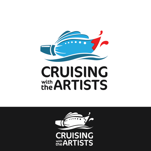 Cruise ship logo with the title 'Cruising with the Artists'
