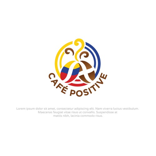 Bean logo with the title 'Cafe Positive'