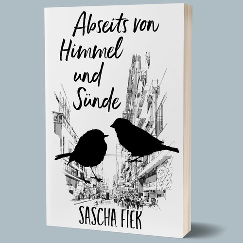 Black and white book cover with the title 'Stark, simple concept for philosophical book'