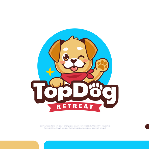 Playful brand with the title 'Top Dog Retreat'
