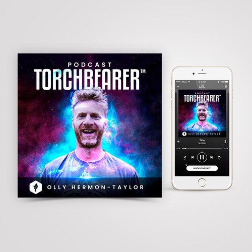Galaxy design with the title 'Torchbearer™ Podcast'