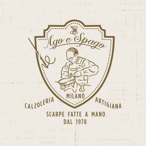 Leather design with the title 'Create a logo and a site that smells of shoes craftsmanship and the passion that we put'