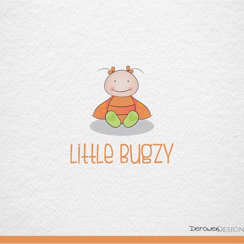 Bright logo with the title 'Cheerful logo of a cute baby bug'