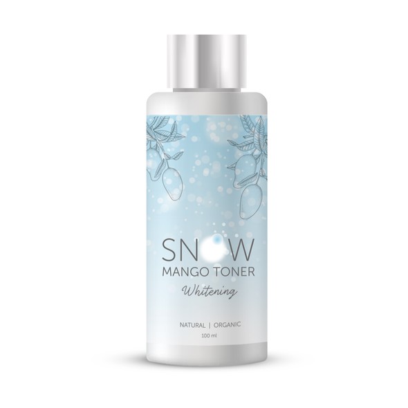Feminine packaging with the title 'Snow toner'