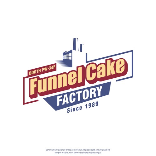 Funnel design with the title 'Funnel Cake Factory'