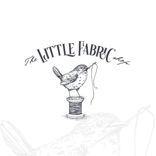 Fabric design with the title 'The Little Fabric Shop'