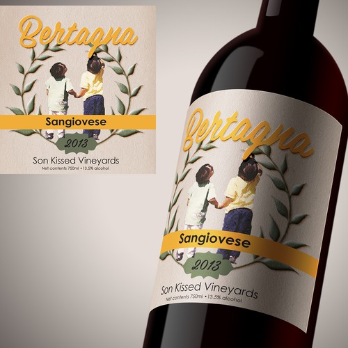 Mockup label with the title 'Wine Label & Logo Refresh '