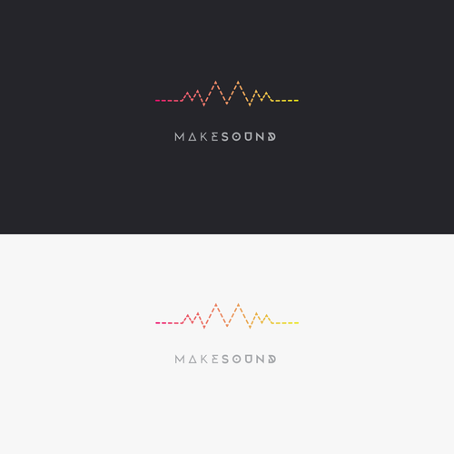 Gradient brand with the title 'MAKESOUND logo'