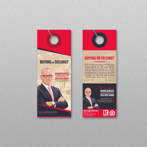 Door hanger design with the title 'Realtor Door Hanger Design'