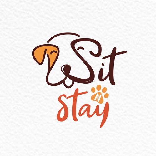 Pet care logo with the title 'Sit N Stay'
