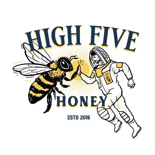 Sketch artwork with the title 'HIGH FIVE HONEY'