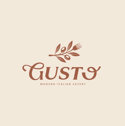 Italian logo with the title 'Gusto Modern Italian Eatery'