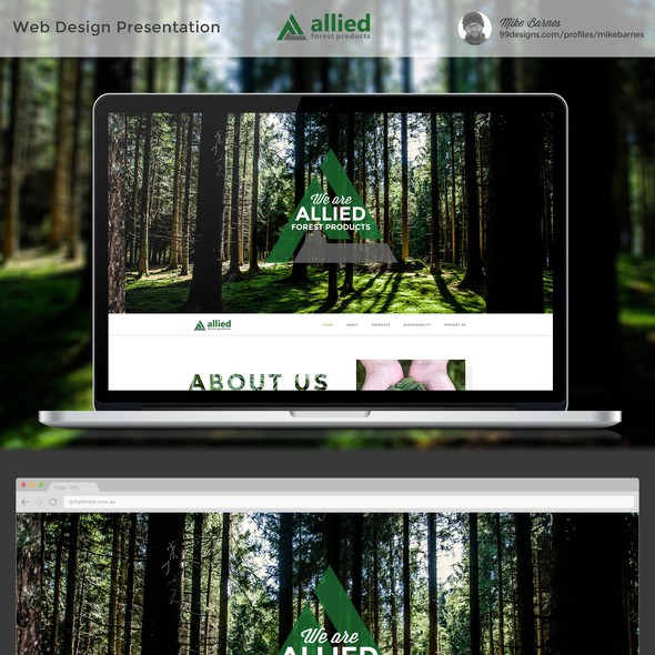 White website with the title 'Allied Forest Products'