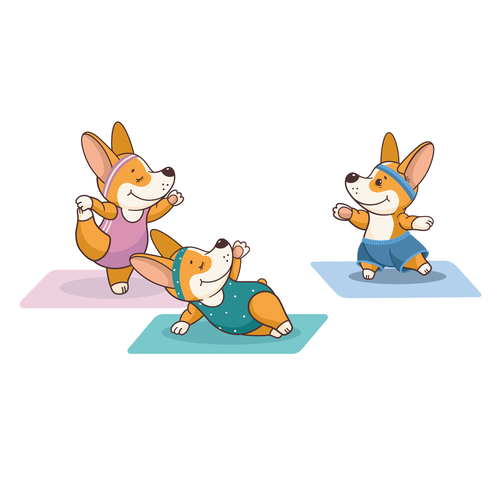 Corgi design with the title 'Corgi Yoga-class'
