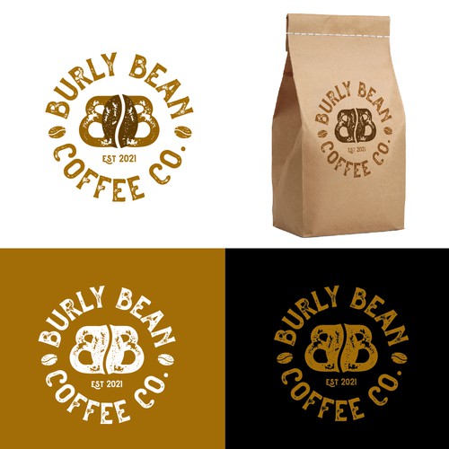 Coffee company logo with the title 'Burly Beans Coffee Co.'