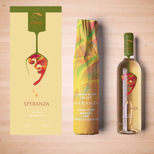 Different design with the title 'Speranza - white winw label'
