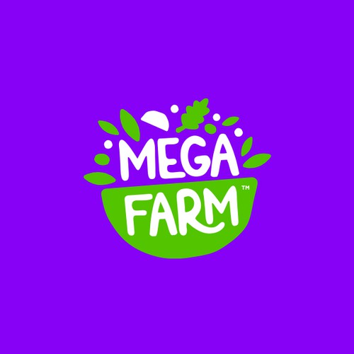 Salad design with the title 'Neon Logo For Mega Farm (custom salads & raps)'