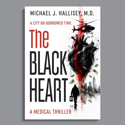 Heart book cover with the title 'Medical thriller cover'