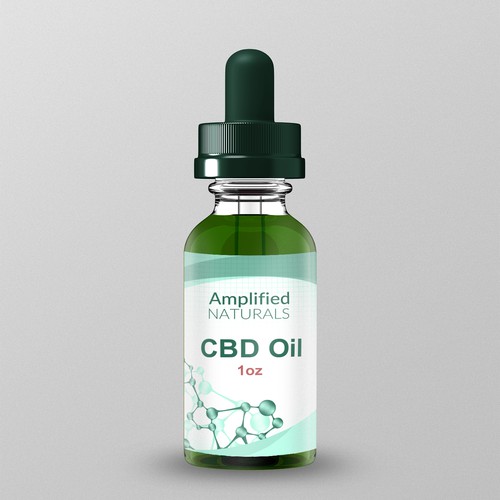 Oil packaging with the title 'Label Design for CBD Oil '