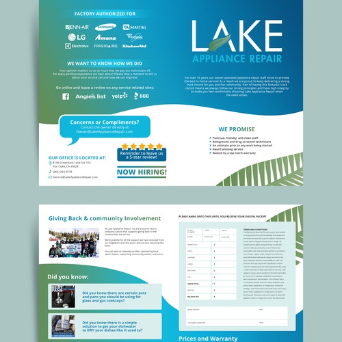 Print ad design with the title 'Brochure Design for in-home service company'