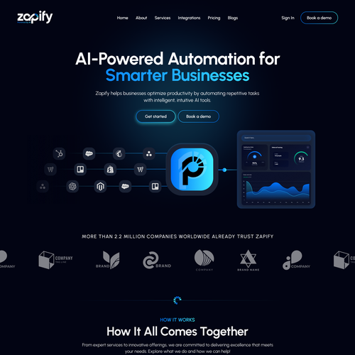 Cutting-edge design with the title 'Cutting-Edge AI Automation Agency Website'