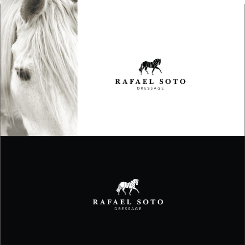 Horse design with the title 'FOR SALE - Equine dressage'