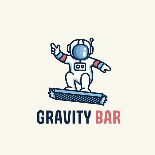 Astronaut logo with the title 'Fun logo for a protein bar company'