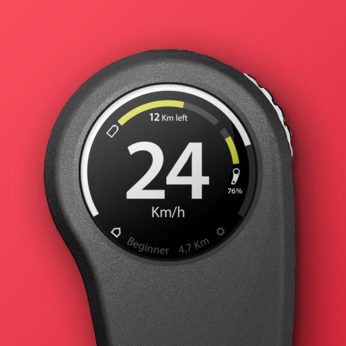 Contrast design with the title 'Electric skateboard controller UI'