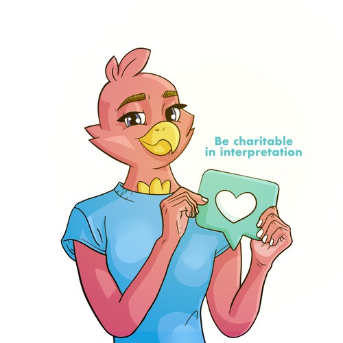 Bird artwork with the title 'Give incredible feedbacks!'