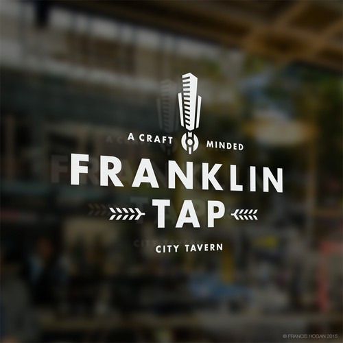 Beer brand with the title 'Franklin Tap City Tavern Logo'