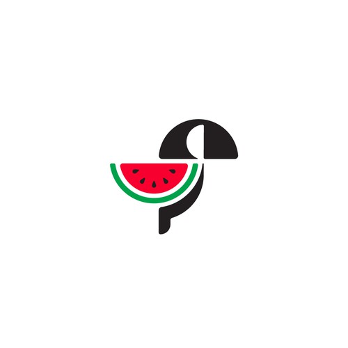 Melon logo with the title 'a bird watermelon'