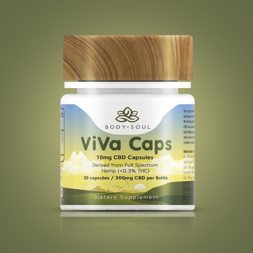 Hemp oil label with the title 'CBD Capsule Label'