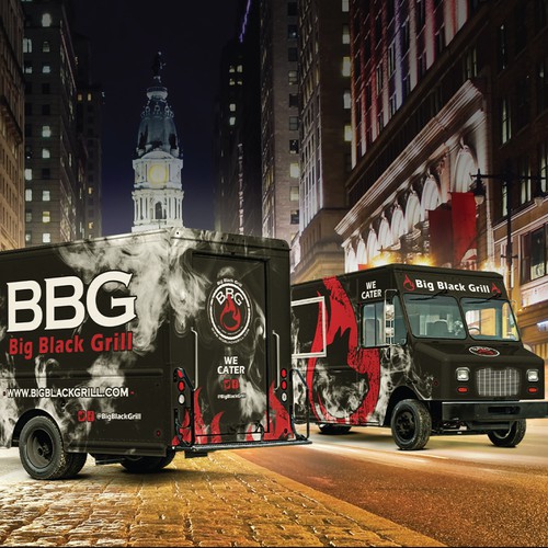 Food truck design with the title 'BBQ Grill Food Truck'