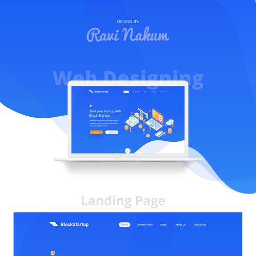 Currency design with the title 'crypto currency landing page design'