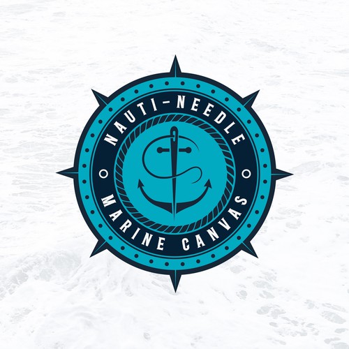 Marine logo with the title 'Nauti-Needle Marine Canvas'