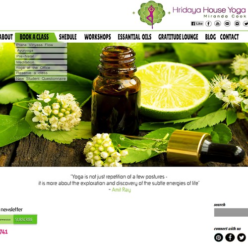 Feminine website with the title 'Hridaya House Yoga clean and clear website'